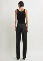 Easy raw edge trousers black