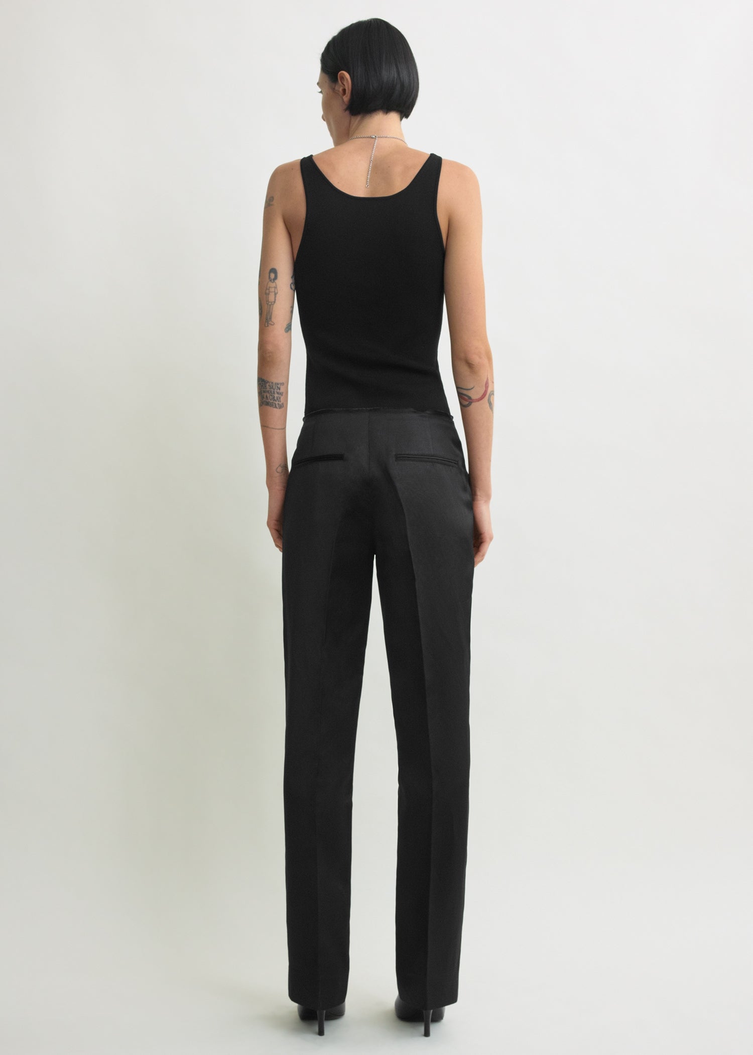 Easy raw edge trousers black