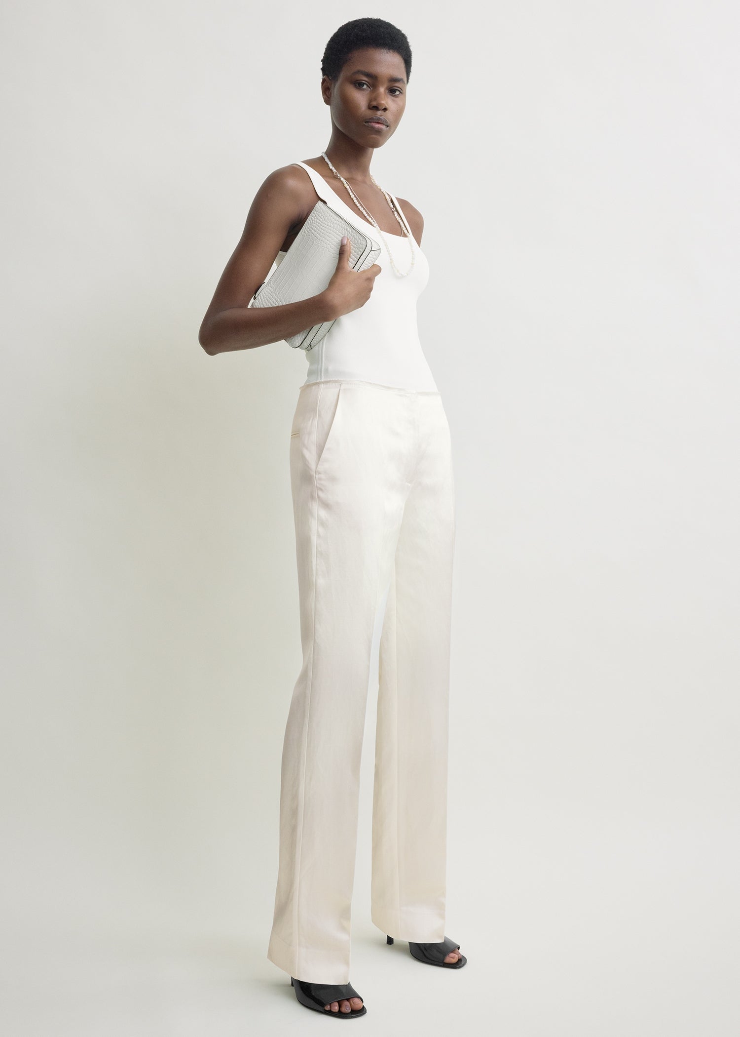 Easy raw edge trousers white