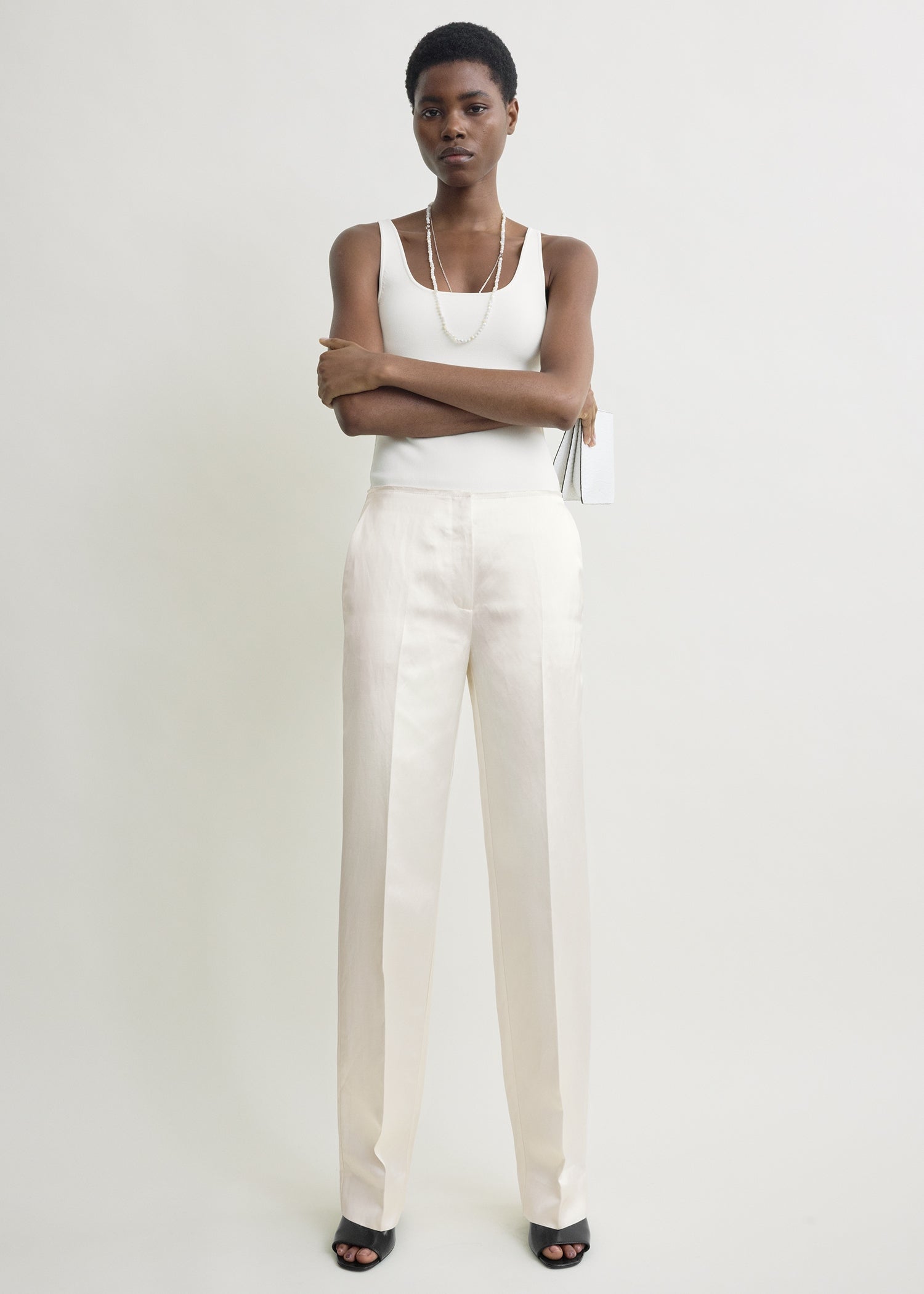 Easy raw edge trousers white