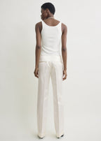 Easy raw edge trousers white