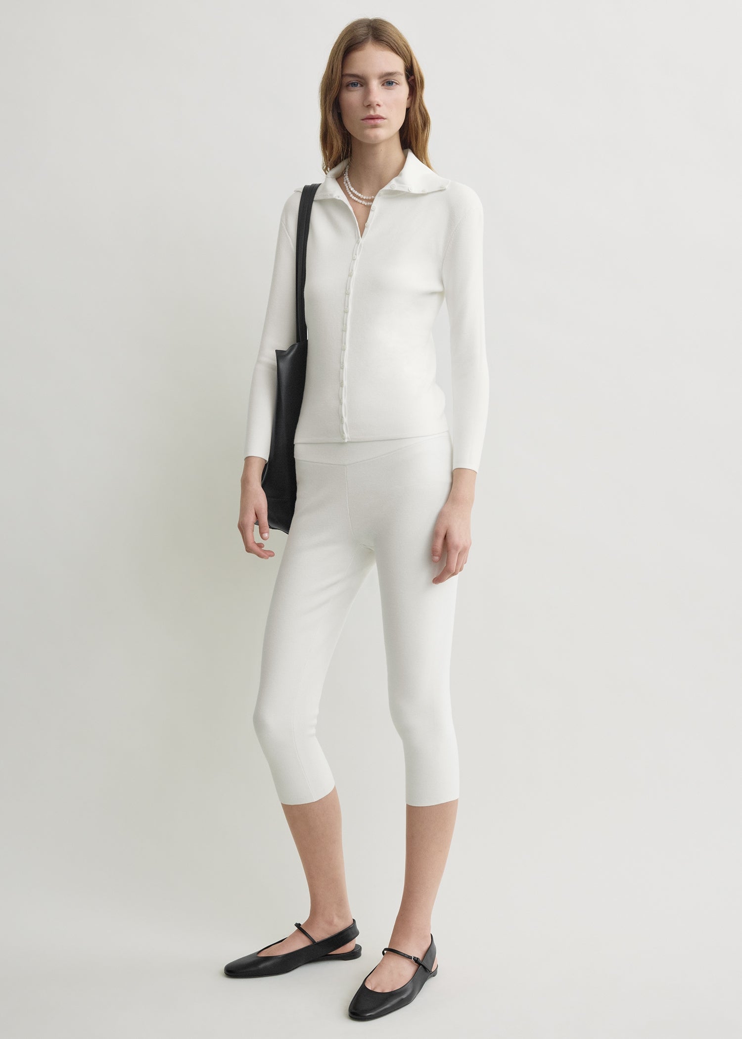 Capri knit leggings off-white