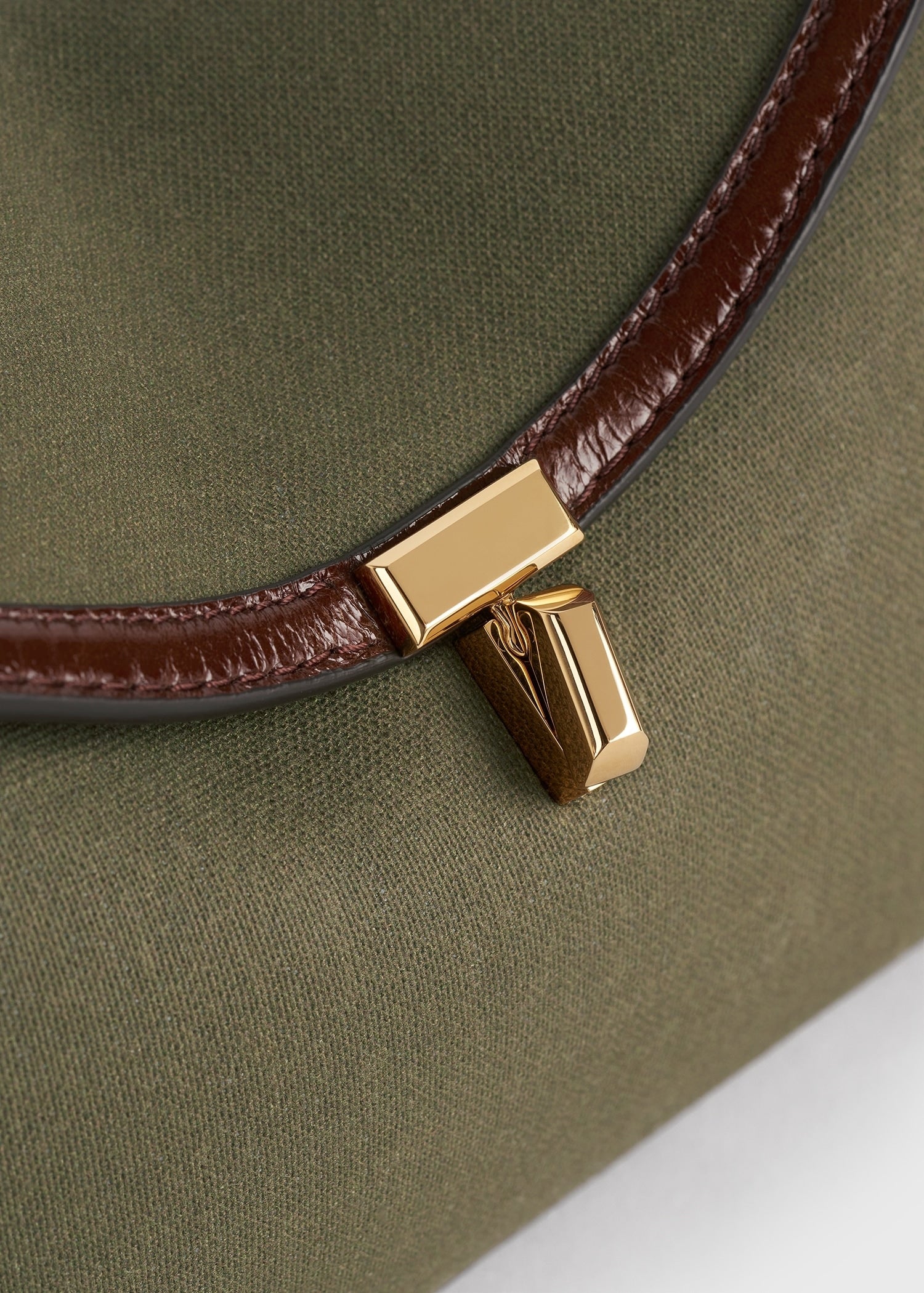 T-lock canvas clutch khaki green