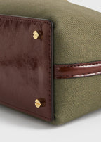 T-lock canvas clutch khaki green