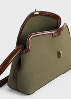 T-lock canvas clutch khaki green