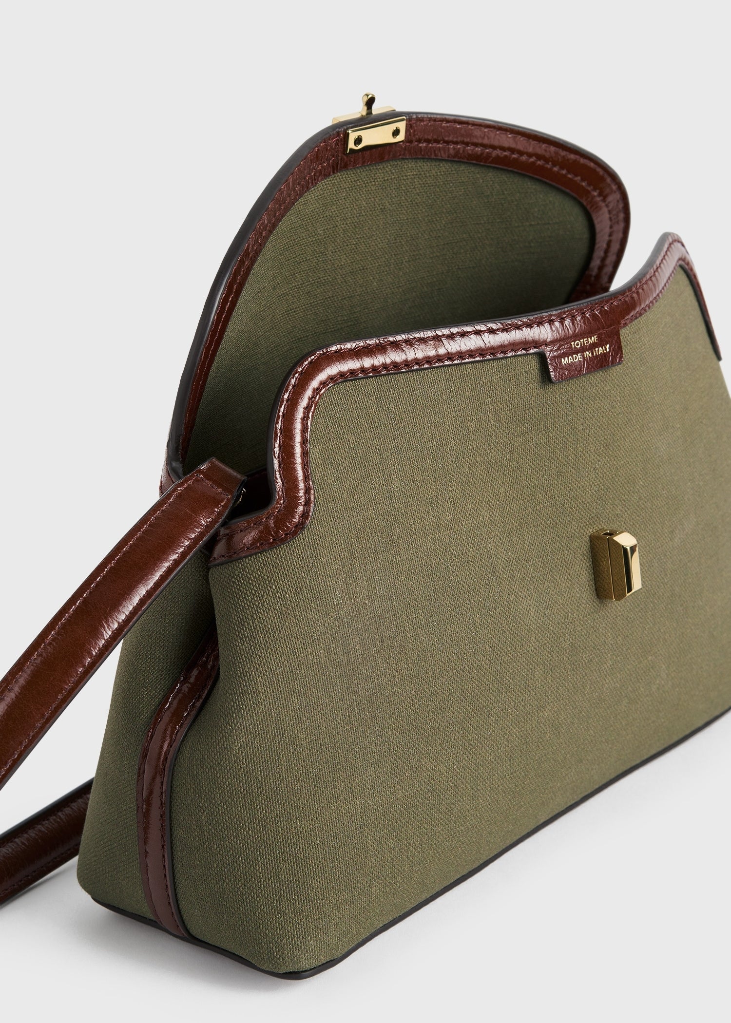 T-lock canvas clutch khaki green