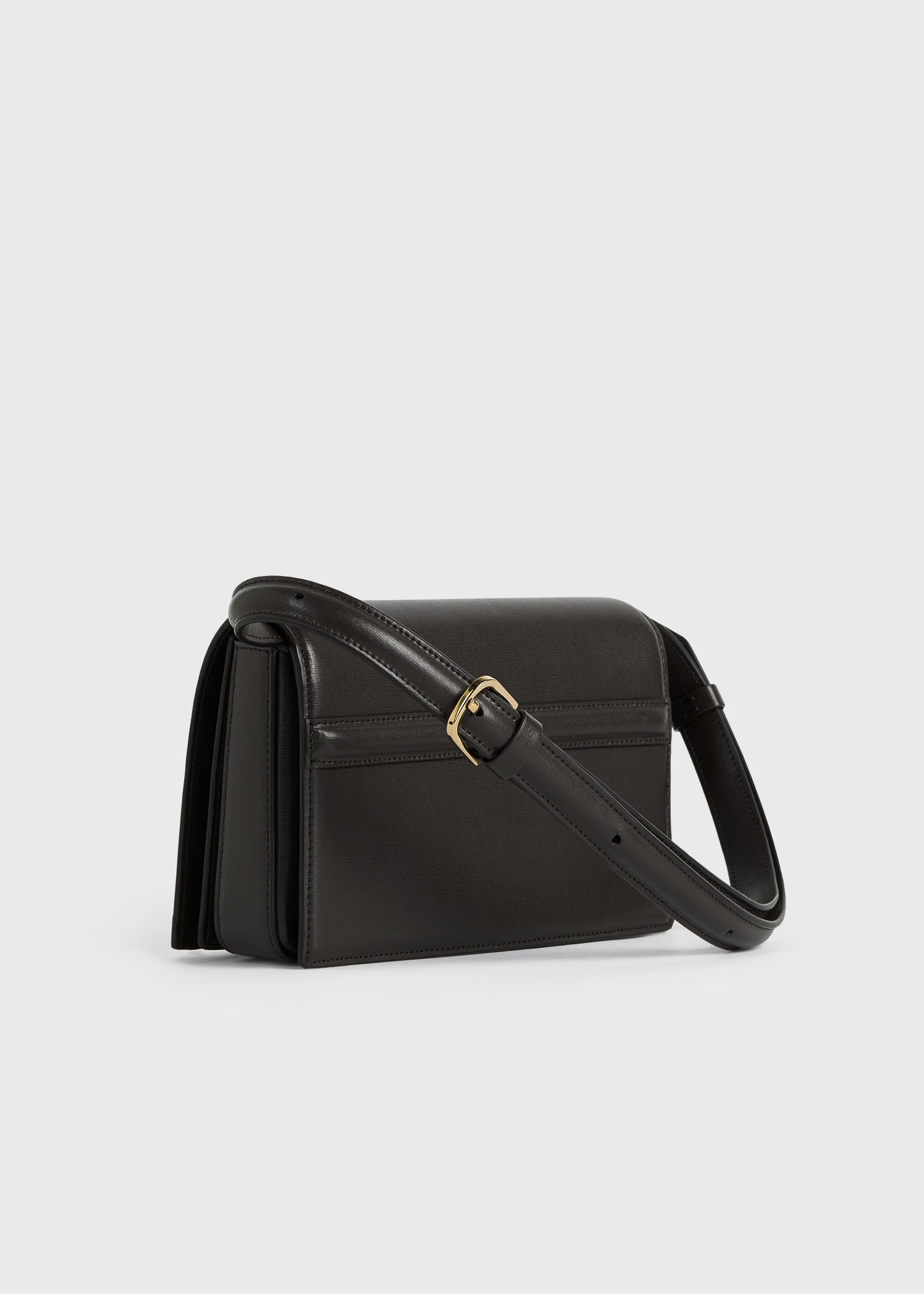 Mini T-flap leather bag bark
