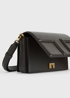 Mini T-flap leather bag bark