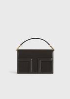 Mini T-flap leather bag bark