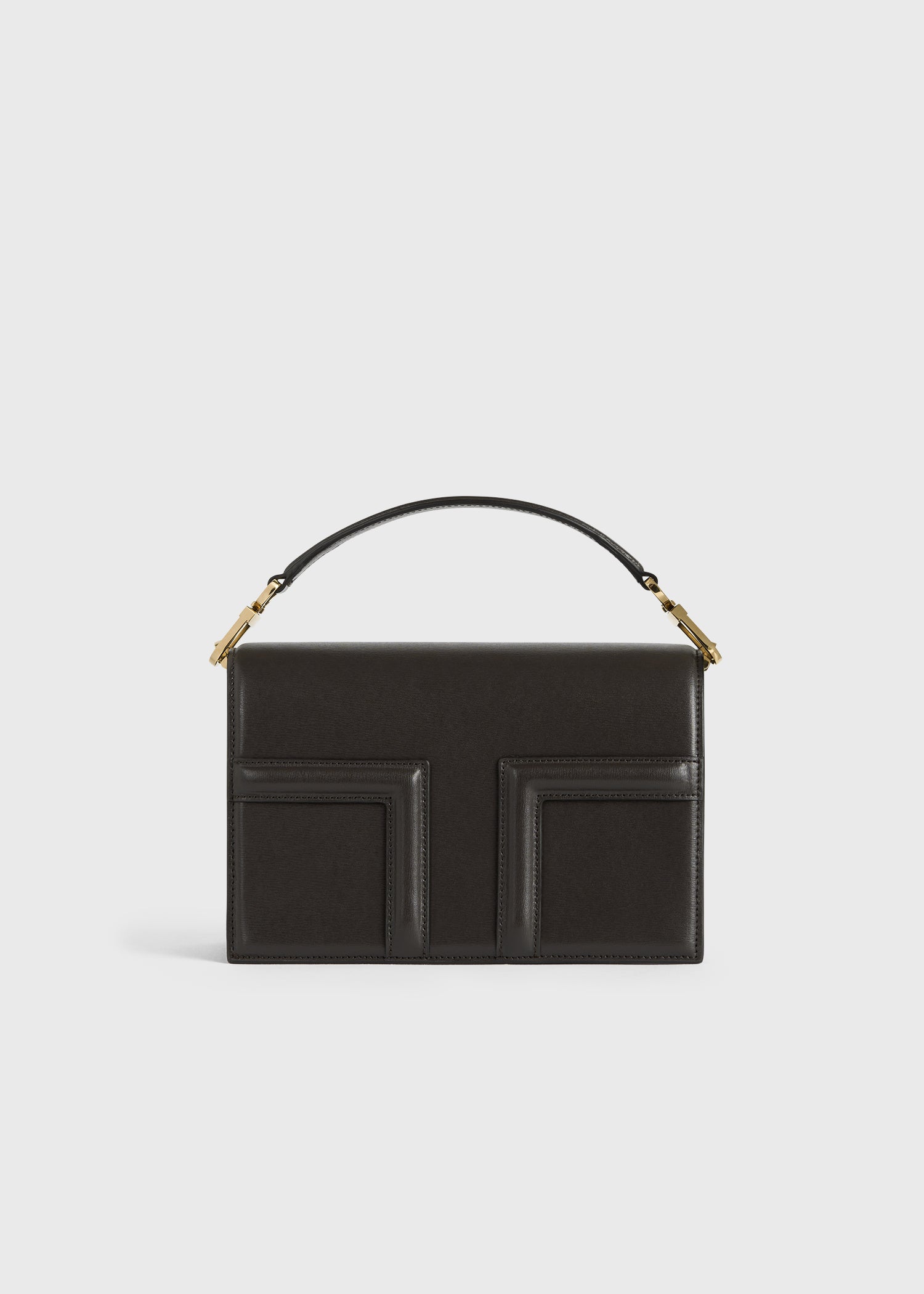 Mini T-flap leather bag bark