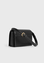 Mini T-flap leather bag black