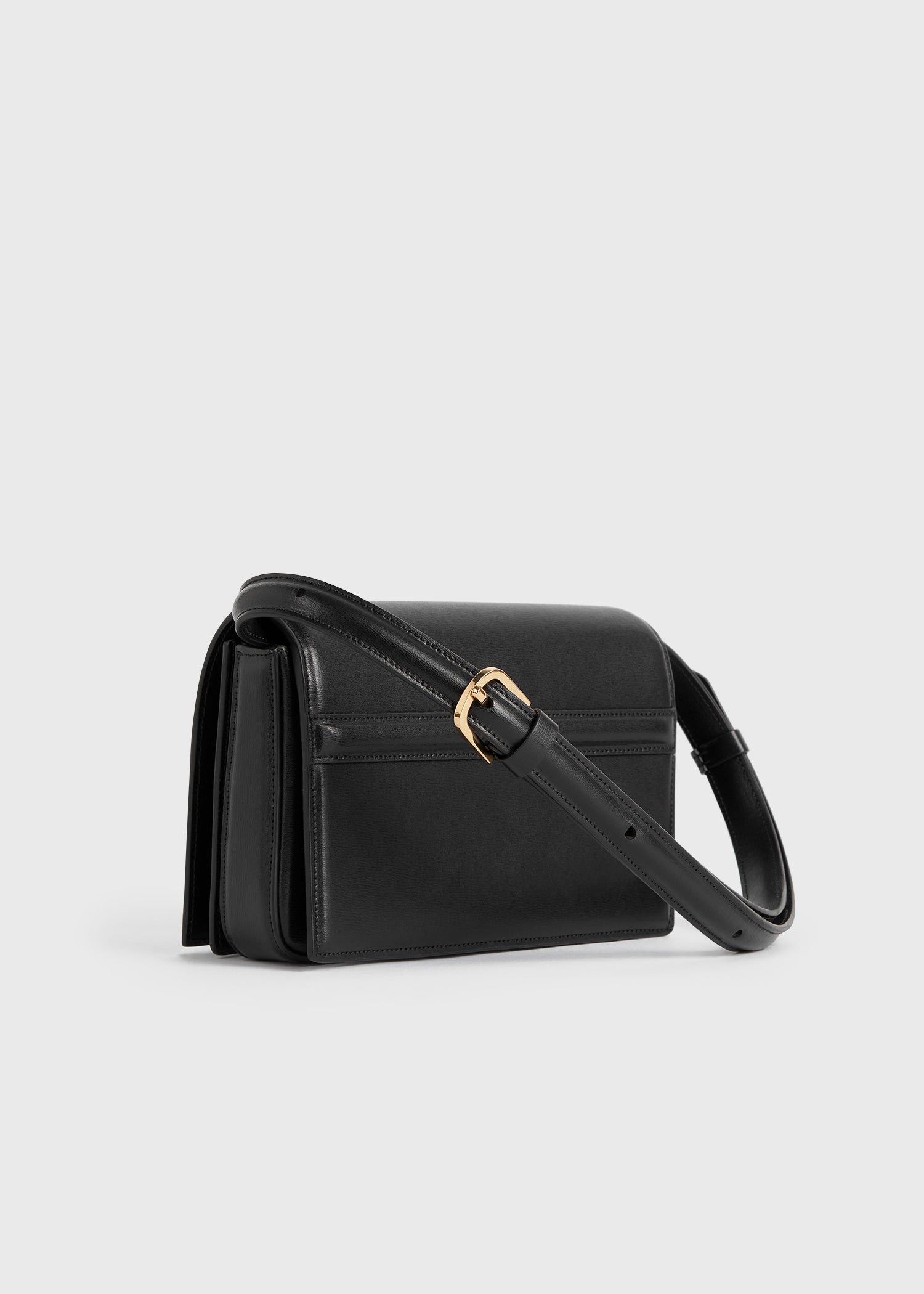 Mini T-flap leather bag black