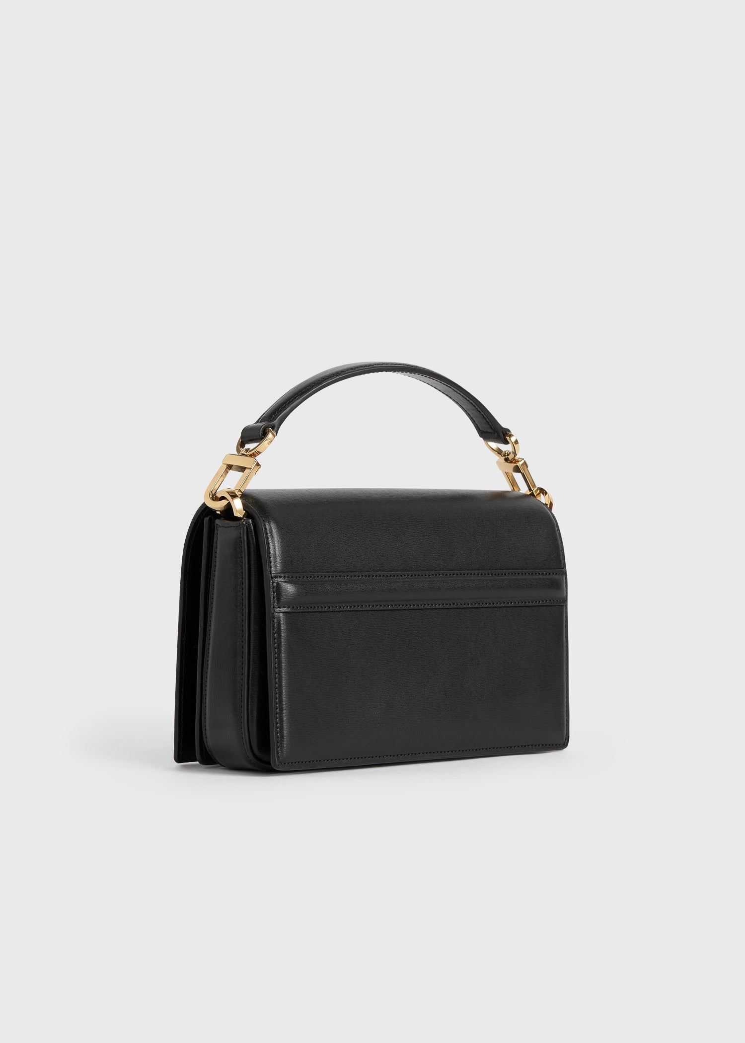 Mini T-flap leather bag black