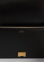 Mini T-flap leather bag black