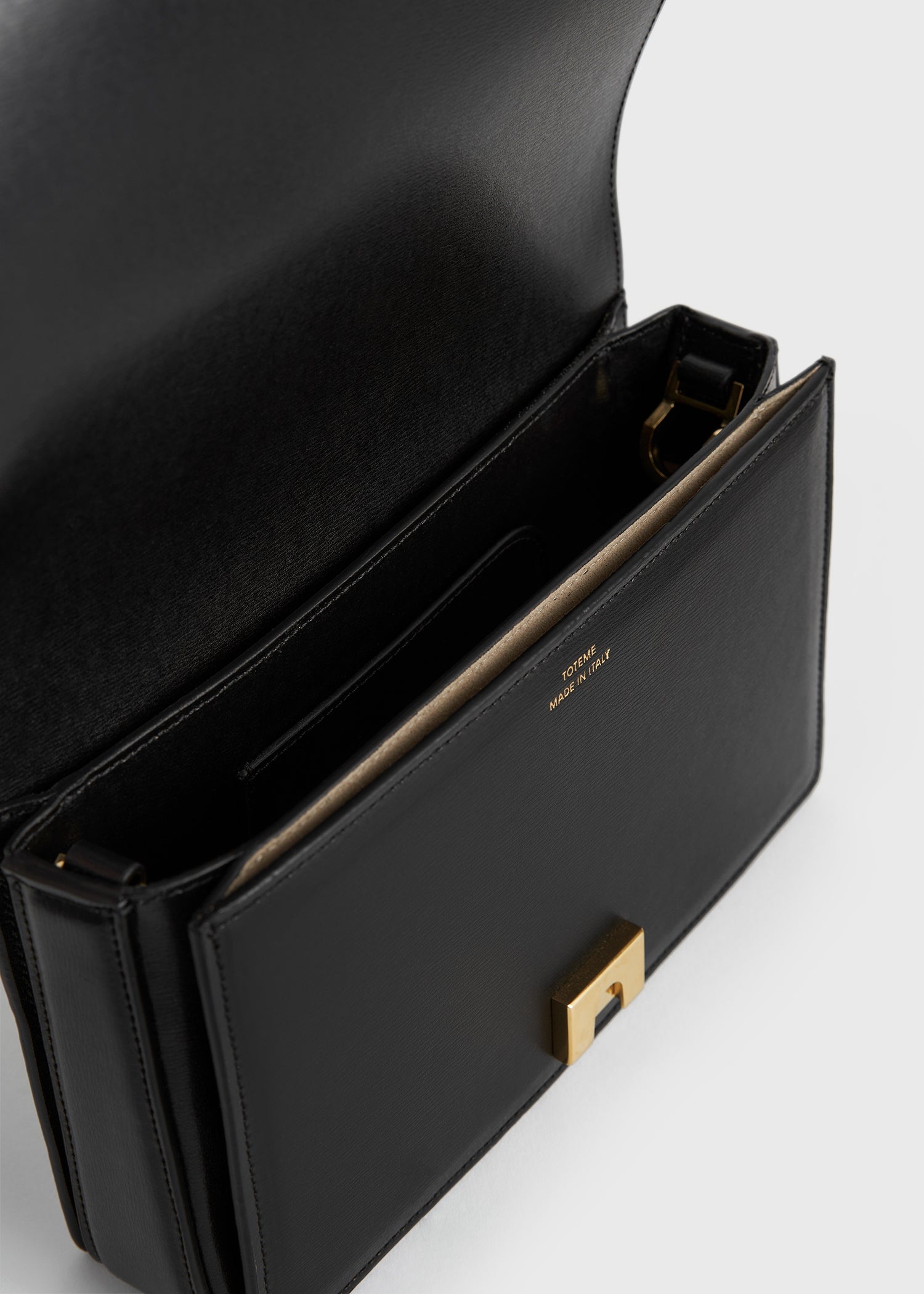 Mini T-flap leather bag black