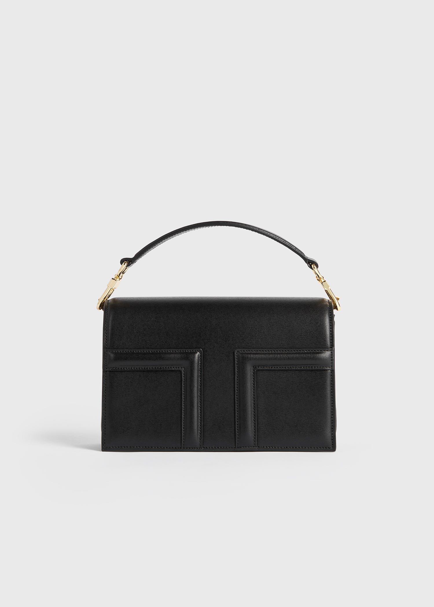 Mini T-flap leather bag black
