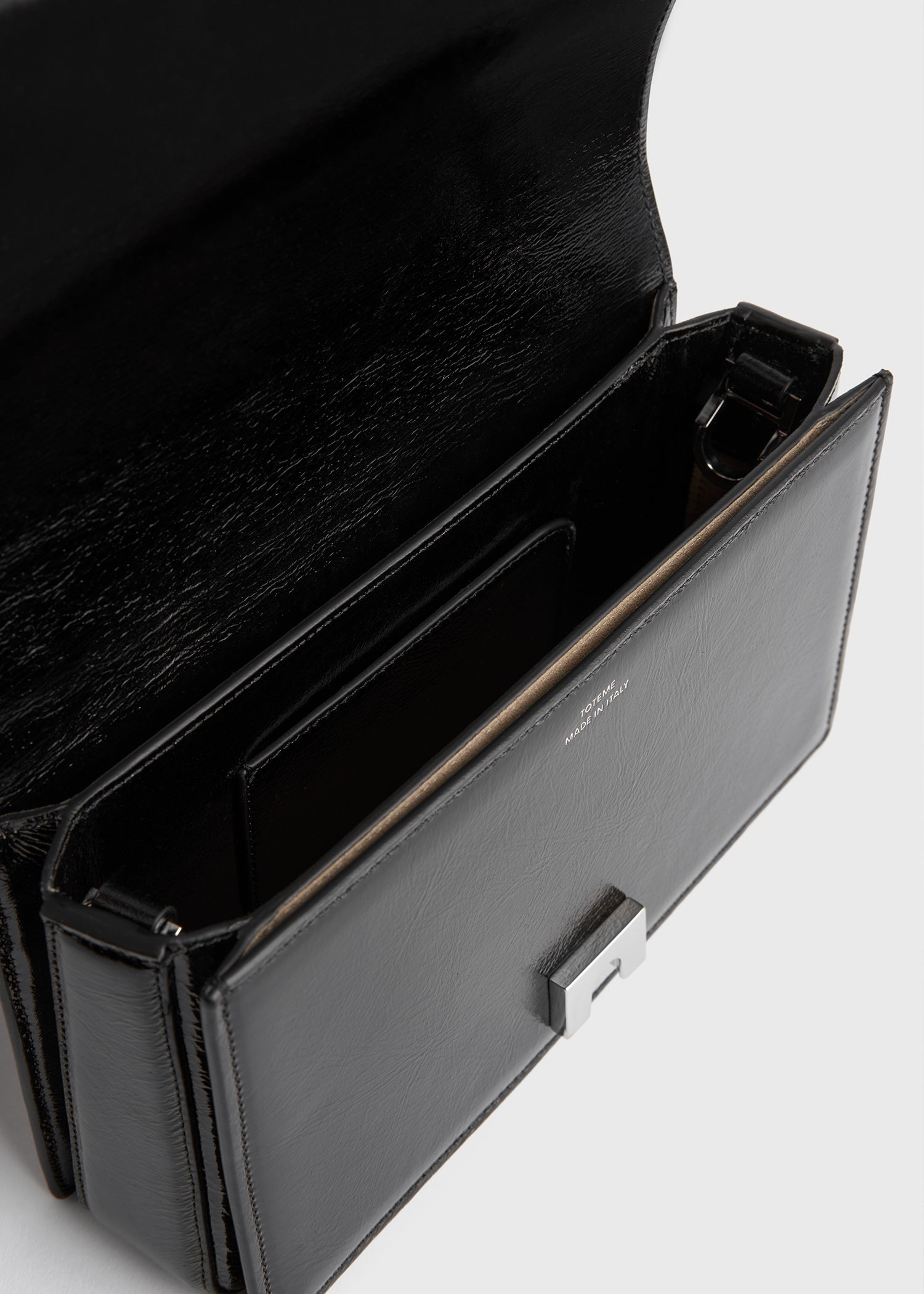 Mini T-flap naplack bag black