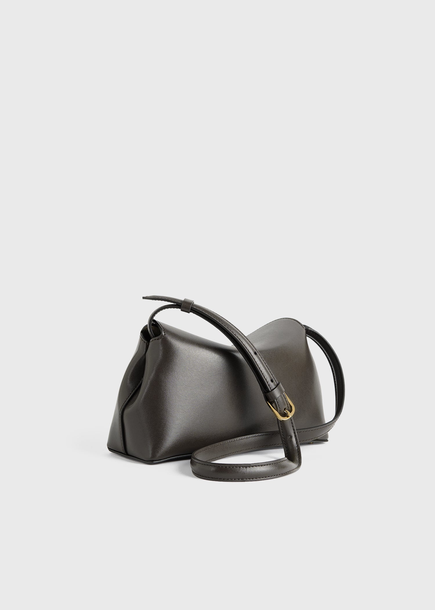 T-lock leather clutch bark
