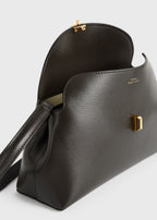 T-lock leather clutch bark