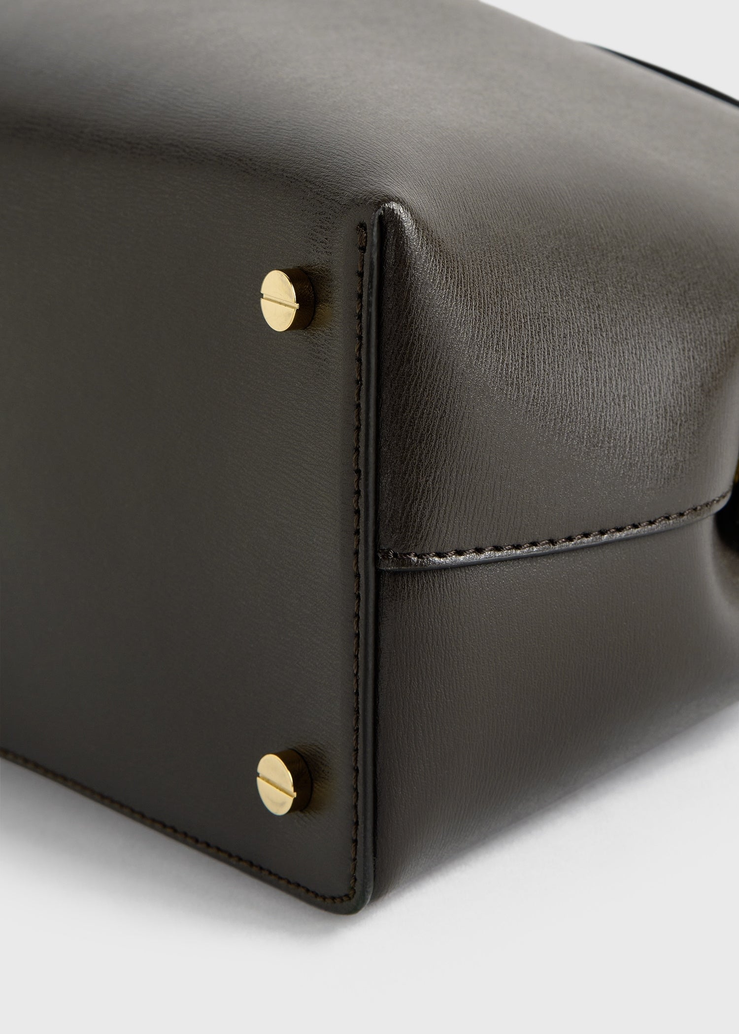 T-lock leather top handle bark