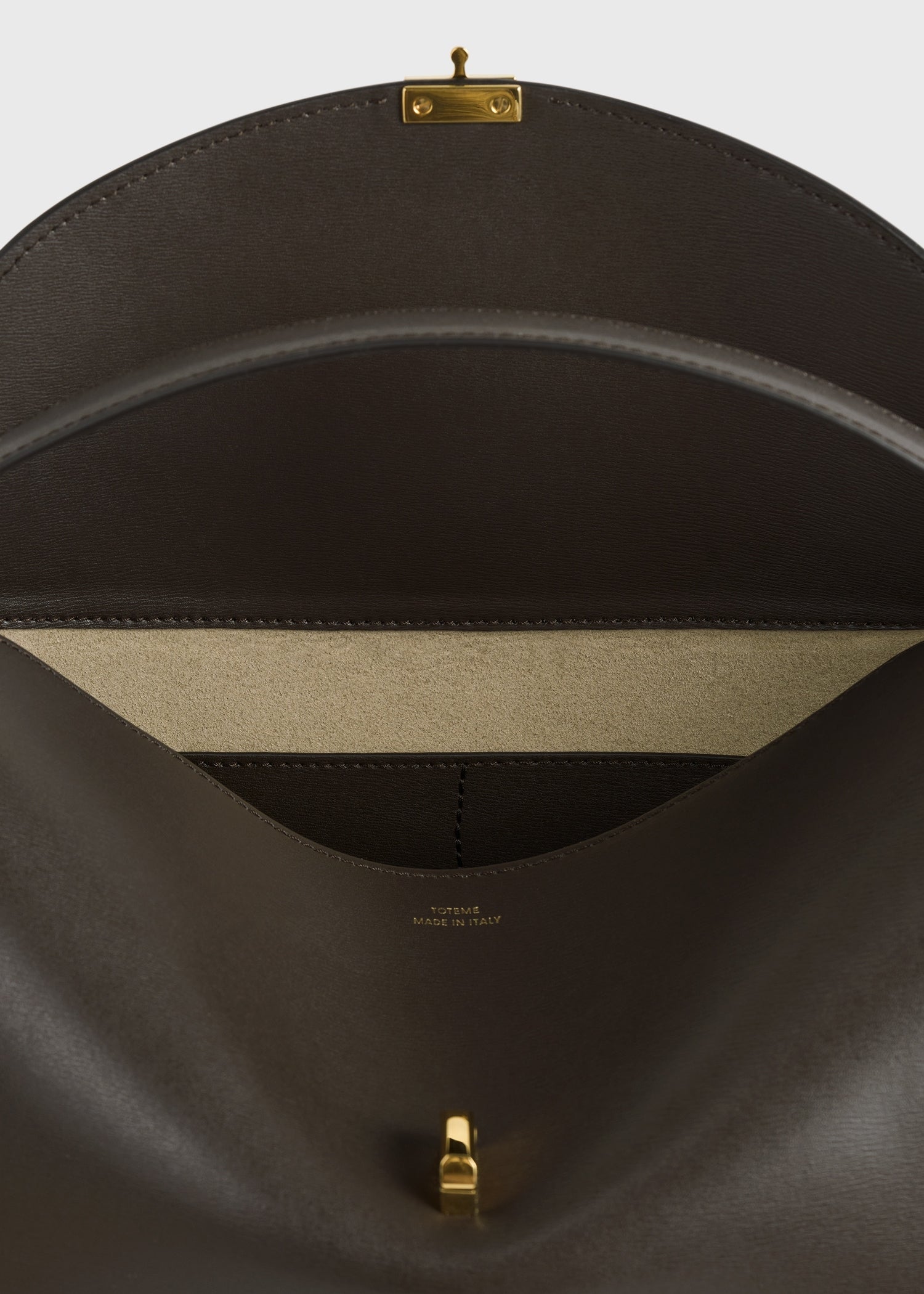 T-lock leather top handle bark