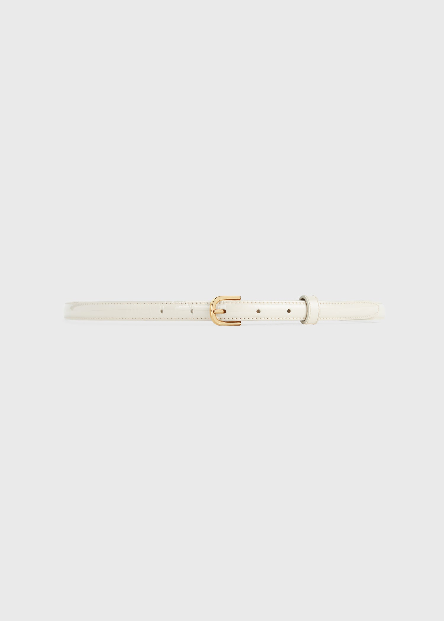Thin patent belt bleached sand