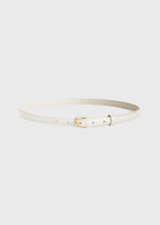 Thin patent belt bleached sand