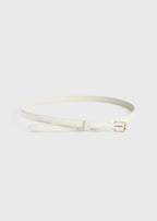 Thin patent belt bleached sand
