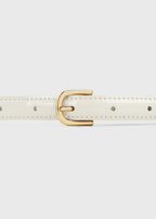 Thin patent belt bleached sand