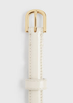 Thin patent belt bleached sand