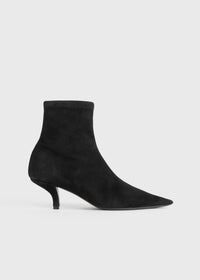 The Suede Heeled Sock Boot black