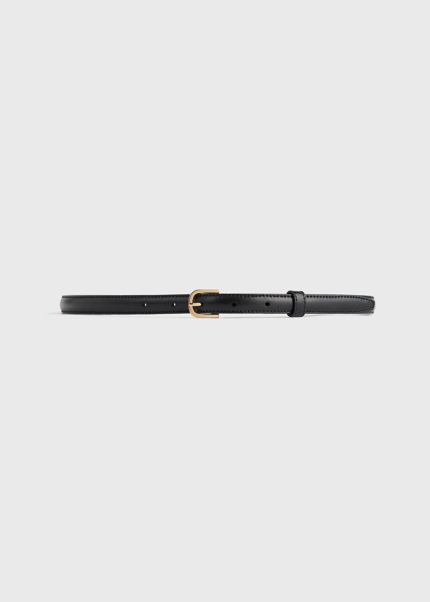 Thin leather belt black
