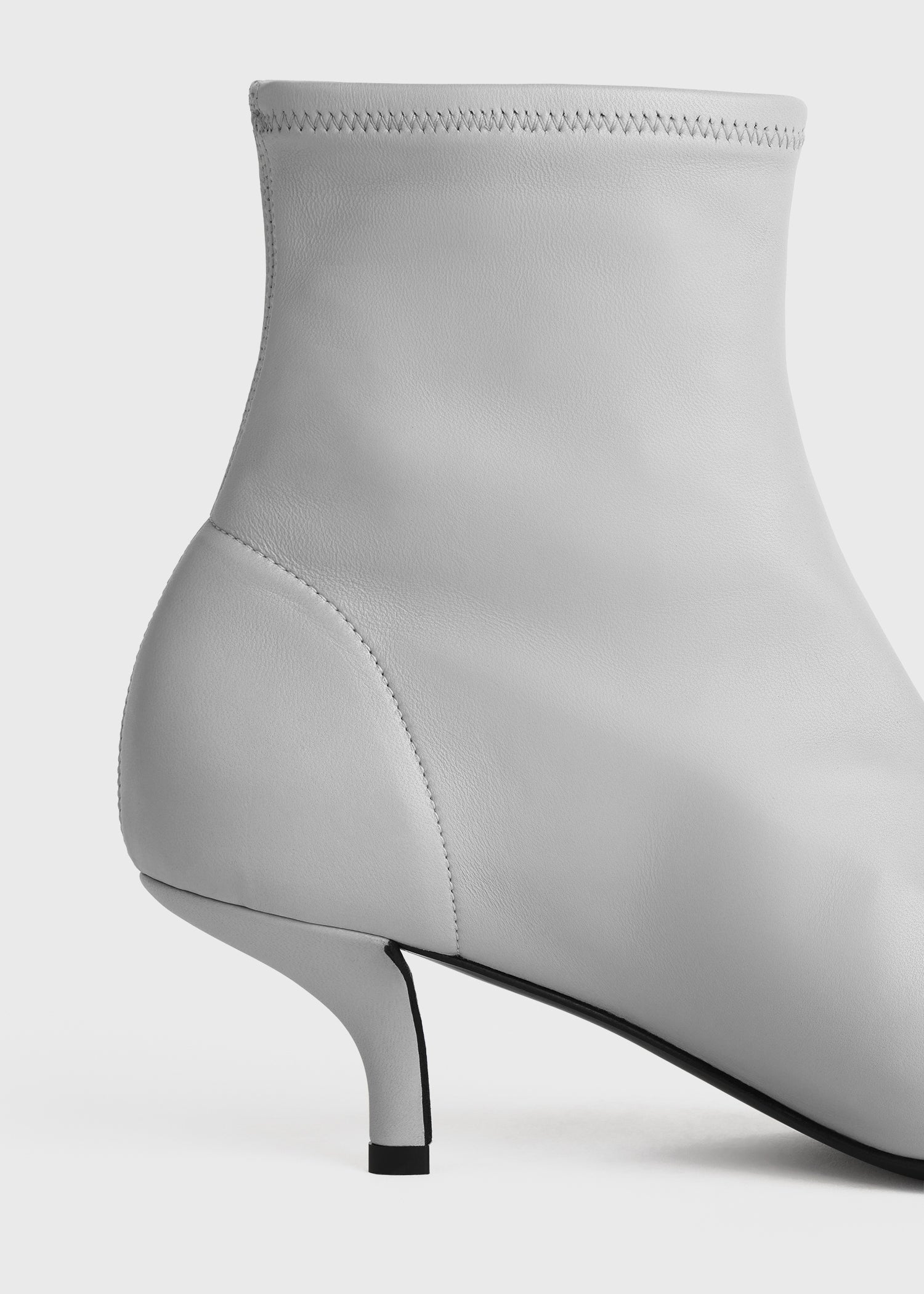 Nappa heeled sock boots light grey