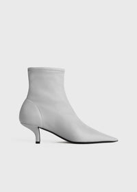 Nappa heeled sock boots light grey