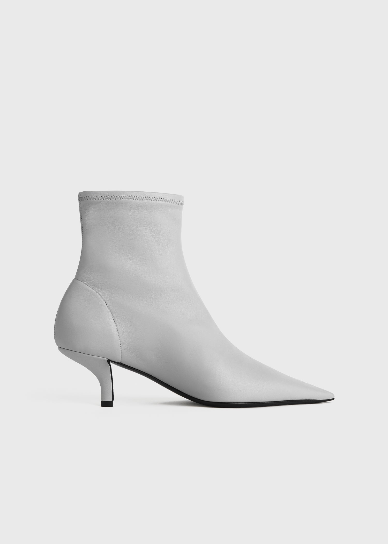 Nappa heeled sock boots light grey from Toteme - $495