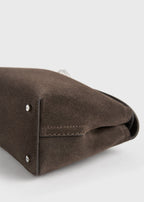 T-lock suede clutch brown