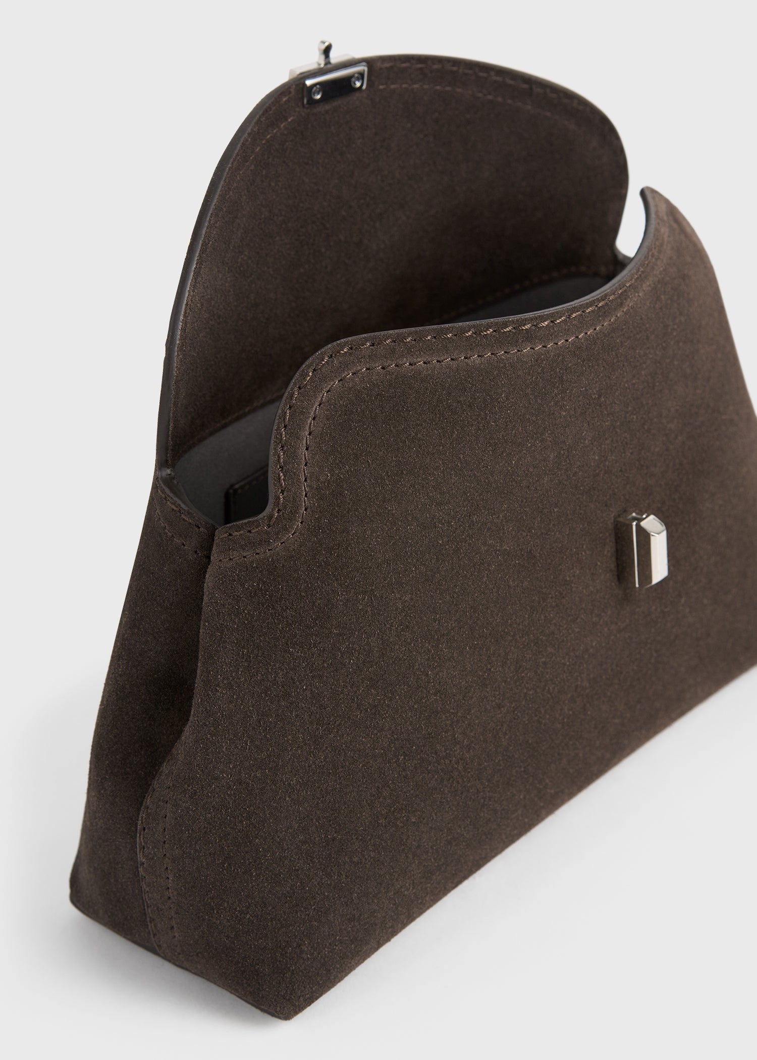 T-lock suede clutch brown