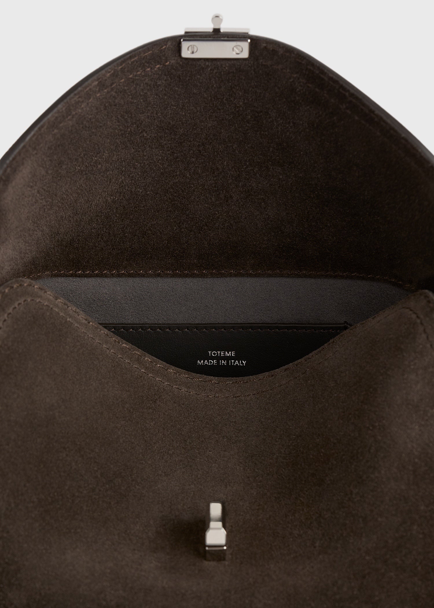 T-lock suede clutch brown – TOTEME