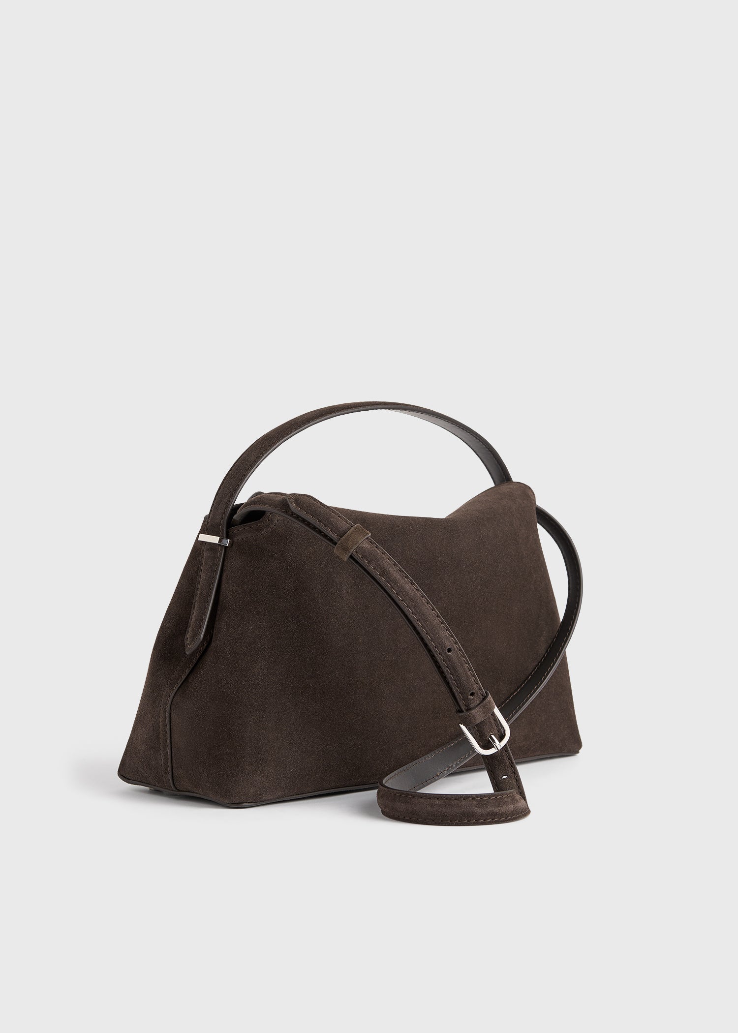 T-lock suede top handle brown – TOTEME