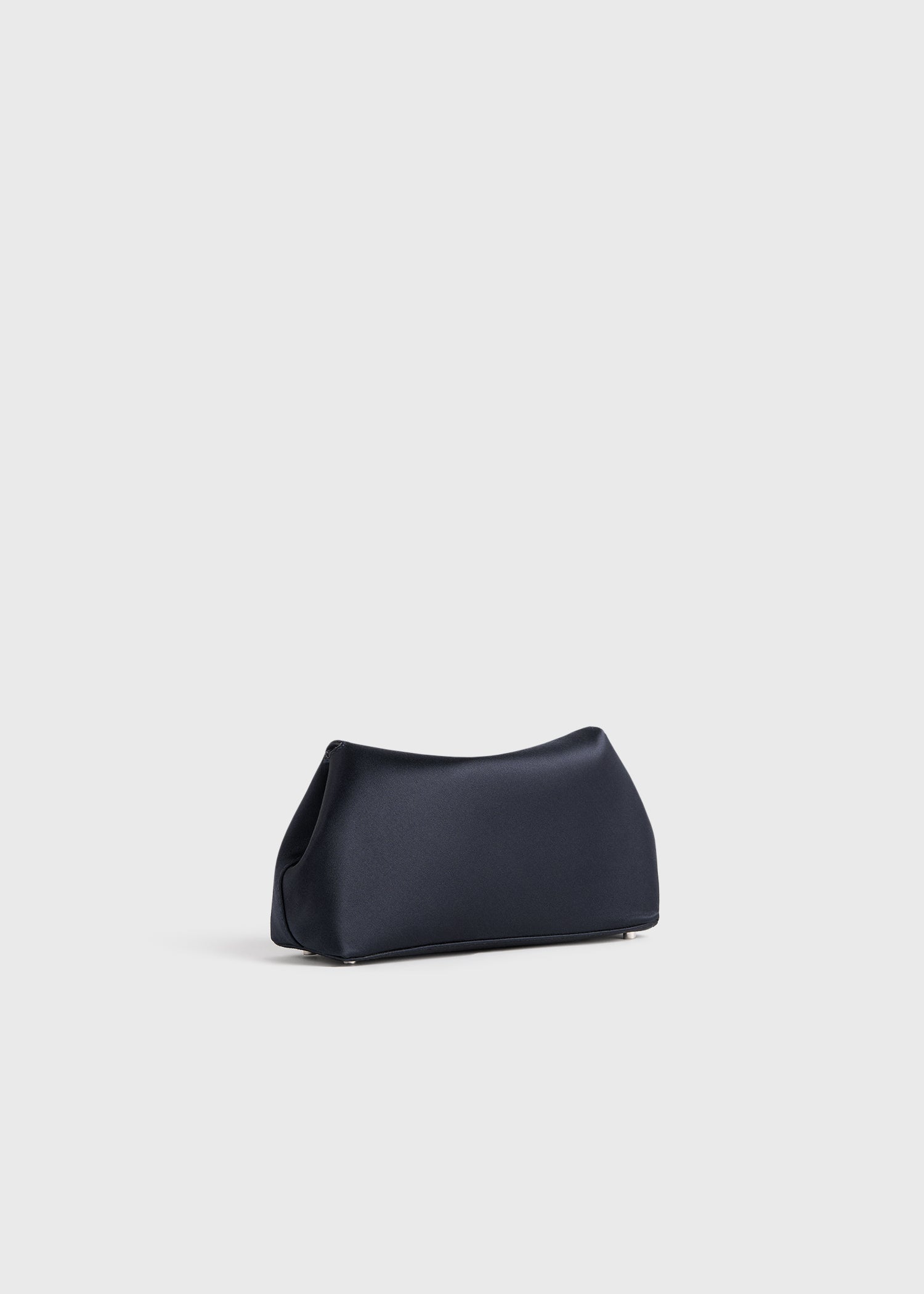 Mini T-lock satin clutch navy