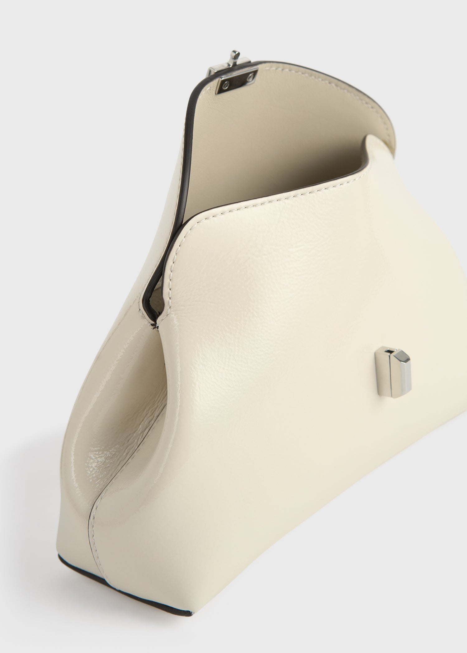 Mini T-lock naplack clutch milk