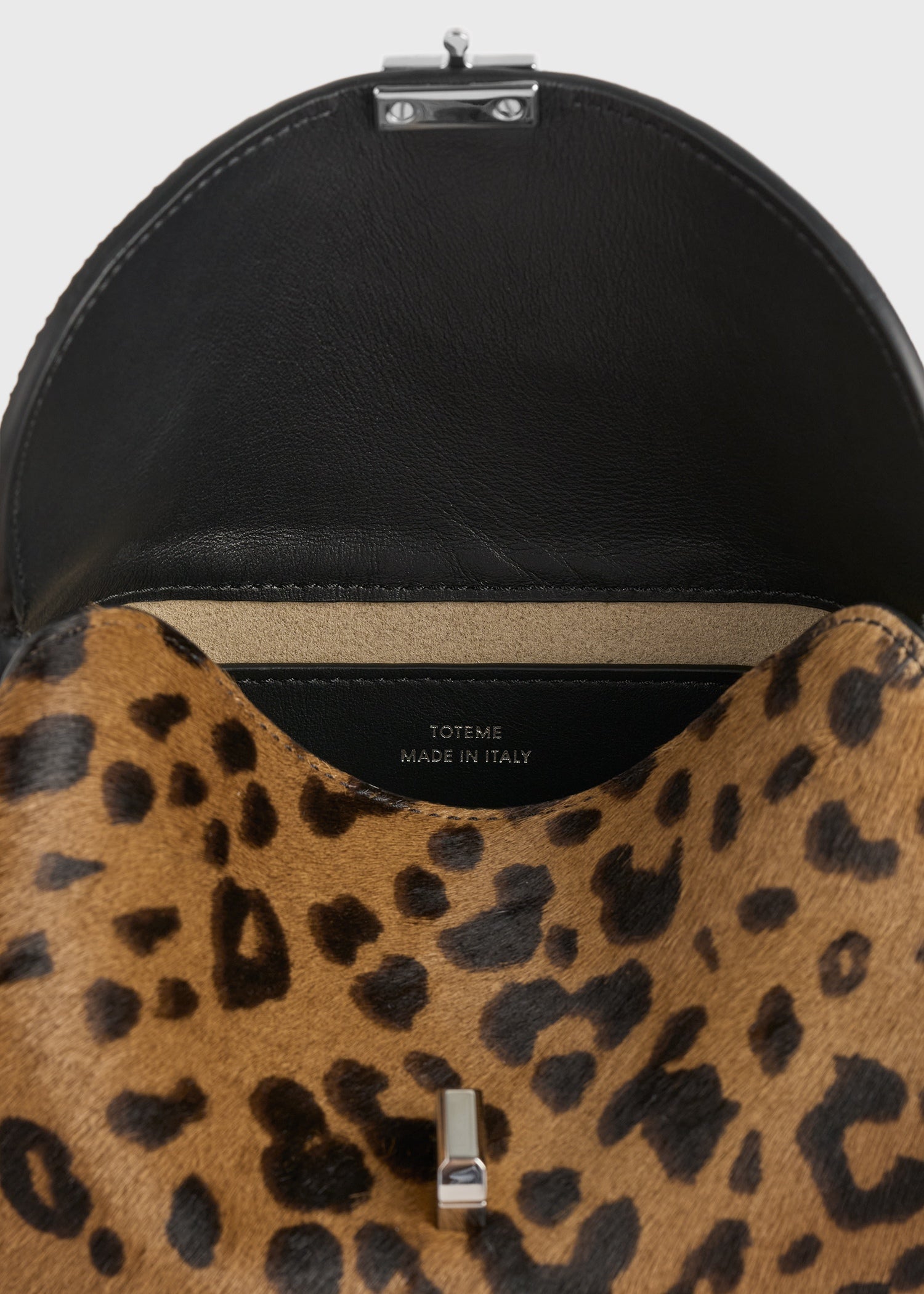 Mini T-lock pony hair clutch leopard