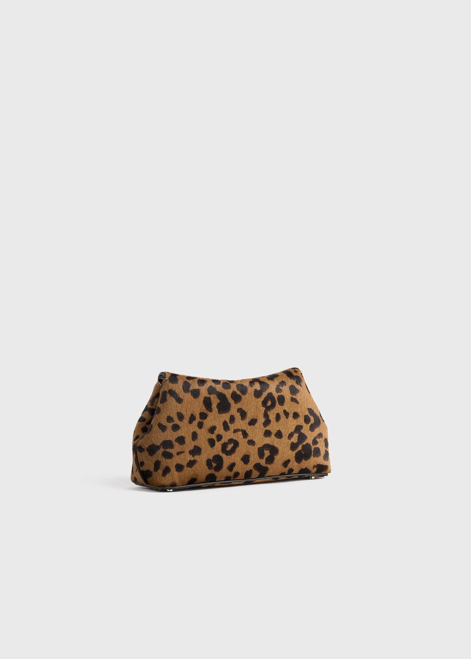 Mini T-lock pony hair clutch leopard