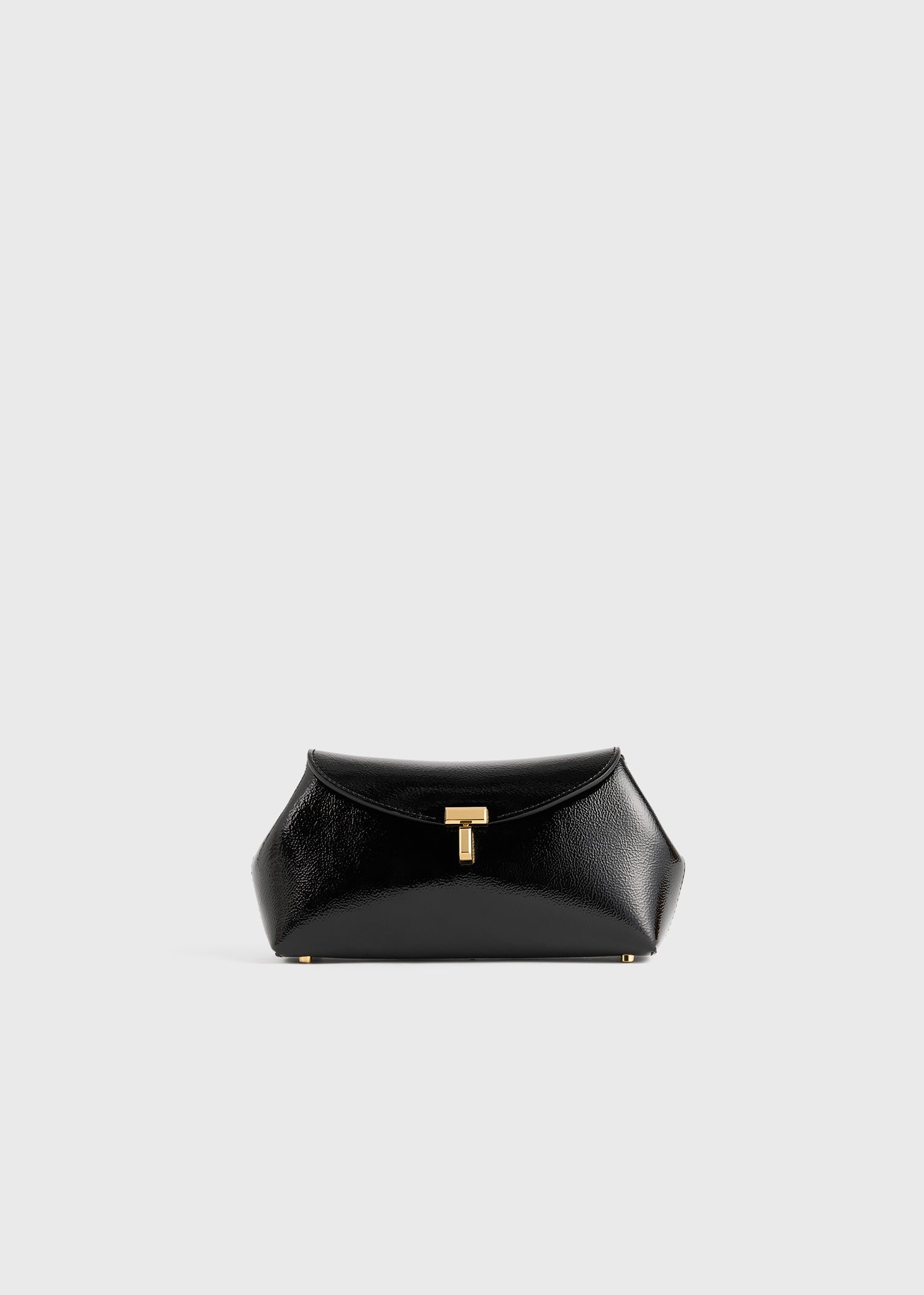 Mini T-lock naplack clutch black