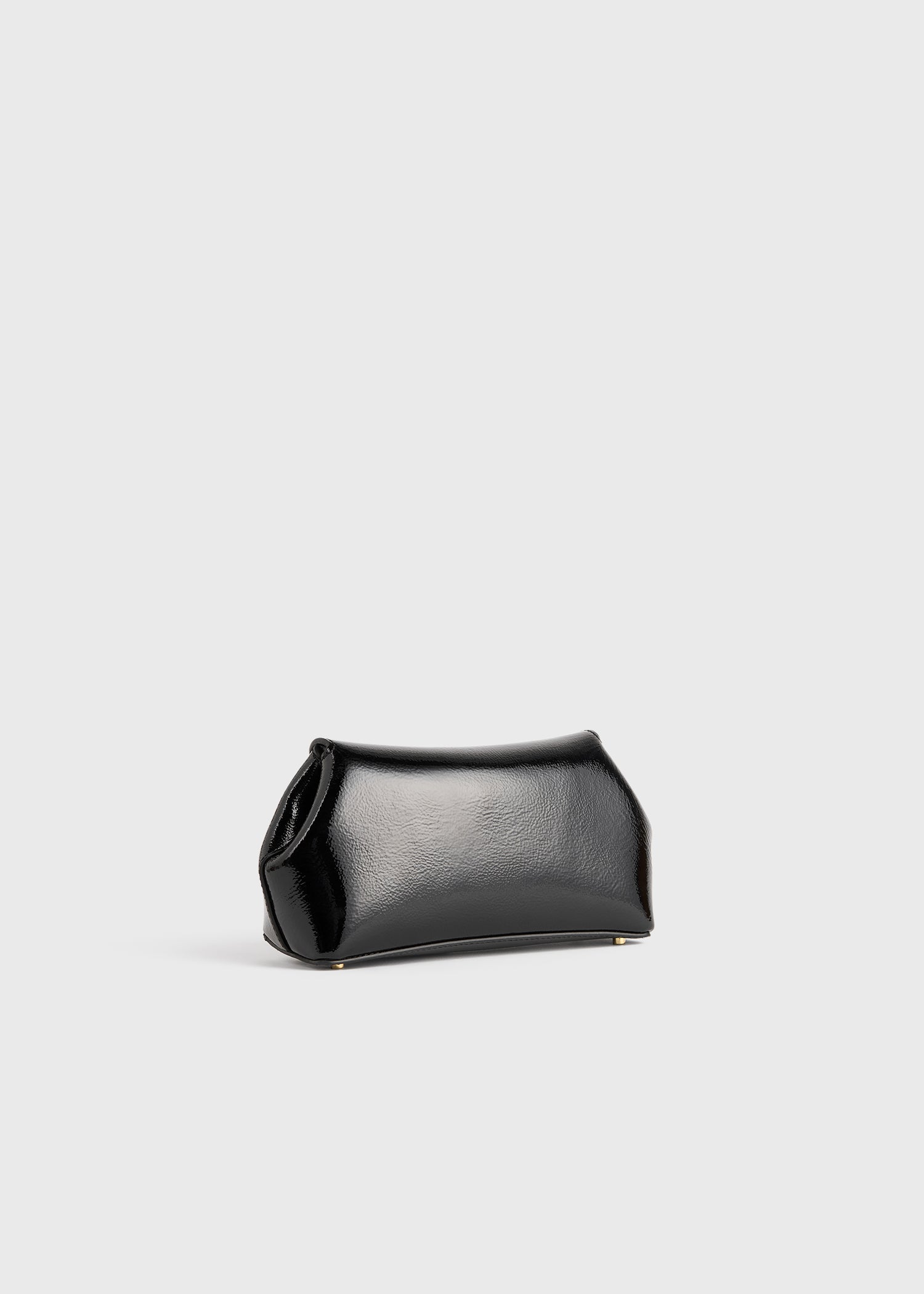 Mini T-Lock naplack clutch black – TOTEME