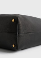 Bevel grained-leather bag black