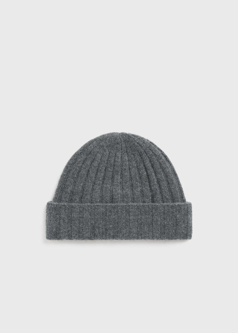 Cashmere beanie charcoal melange