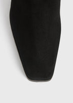 Fold-down shearling boots black