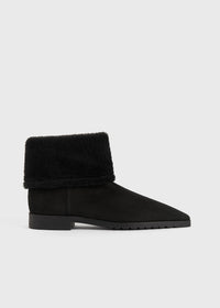 Fold-down shearling boots black