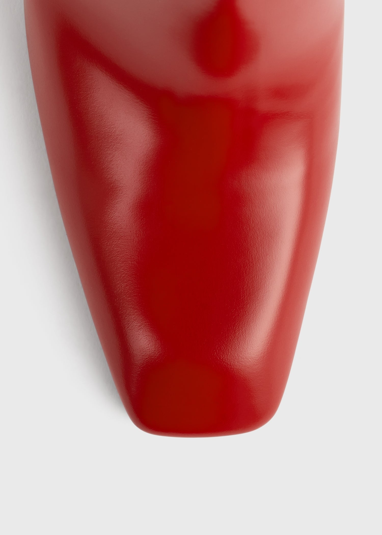 Bar glossy leather boots red